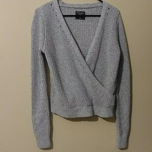 A&F V-Neck Pointelle Sweater